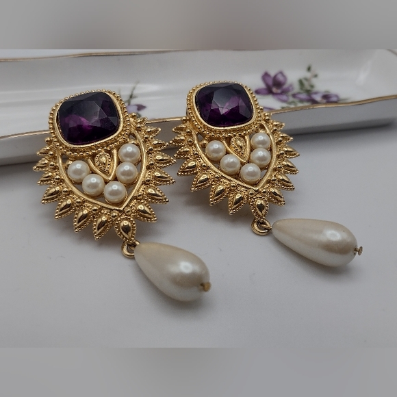 Shaill Jhaveri for Avon "Imperial Elegance" 1993 Clip Earrings - Picture 6 of 9
